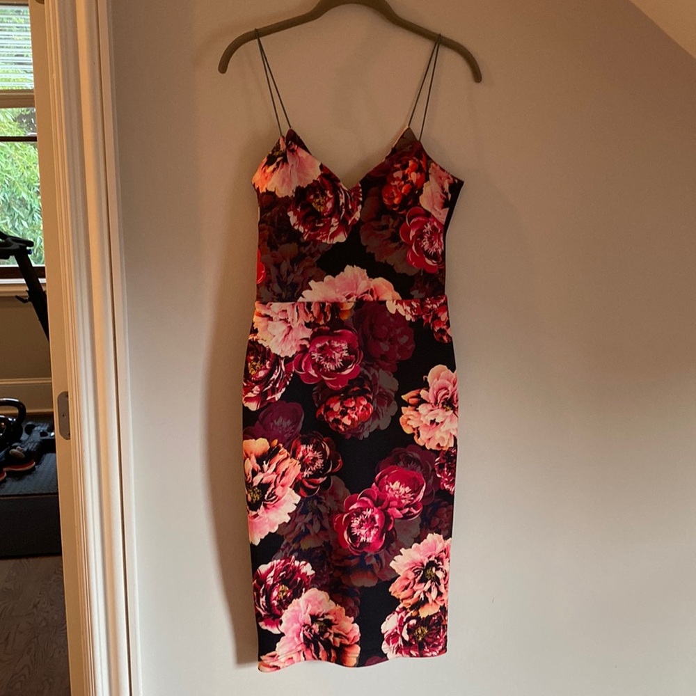 ASOS floral print scuba body on dress